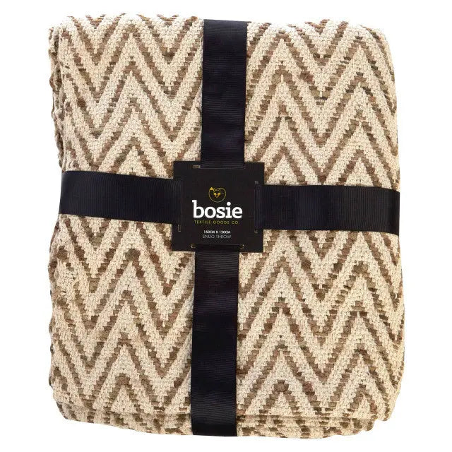 Bosie Chevron Beige Woven Throw H3 x D120 x W150 AK Kin Garden Supplies