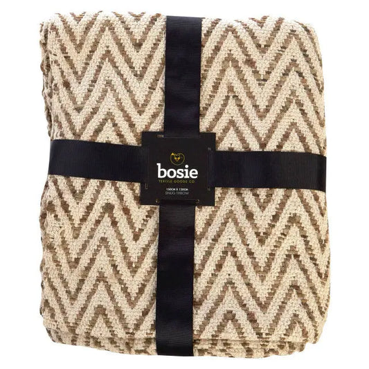 Bosie Chevron Beige Woven Throw H3 x D120 x W150 AK Kin Garden Supplies