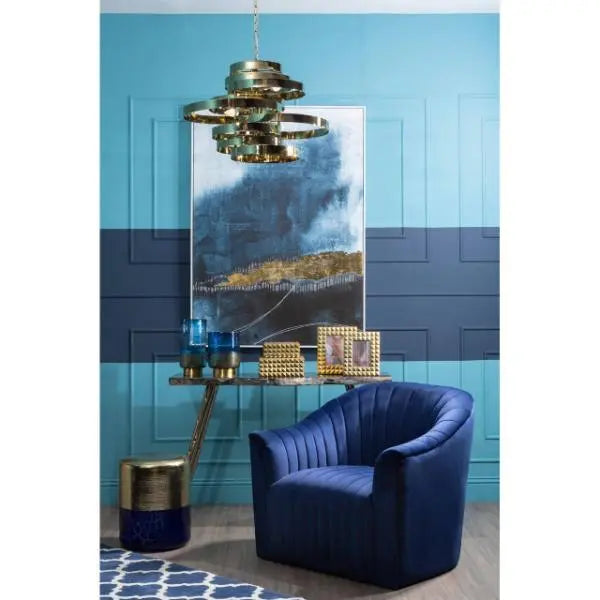 Bosie Kensington Townhouse Navy Blue and White Rug H2 x D120 x W180 AK Kin Garden Supplies