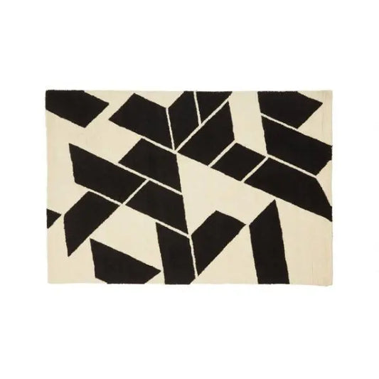 Bosie Milana Small Black and White Geometric Rug H1 x D120 x W180 AK Kin Garden Supplies