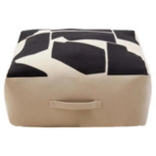 Bosie Ozella Natural And Black Square Floor Cushion W55 x D55 x H30 AK Kin Garden Supplies
