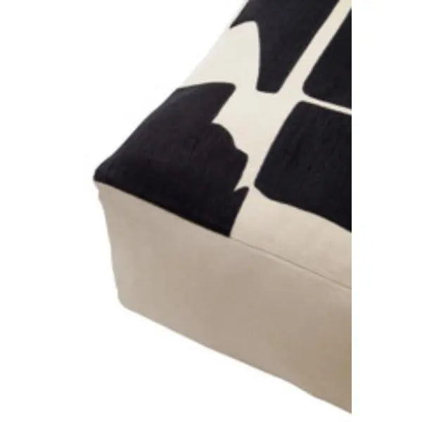 Bosie Ozella Natural And Black Square Floor Cushion W55 x D55 x H30 AK Kin Garden Supplies