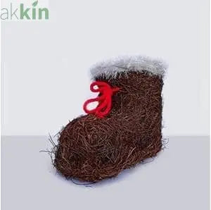Brushwood Christmas Boot with Decorative Trim - AK Kin Garden Supplies