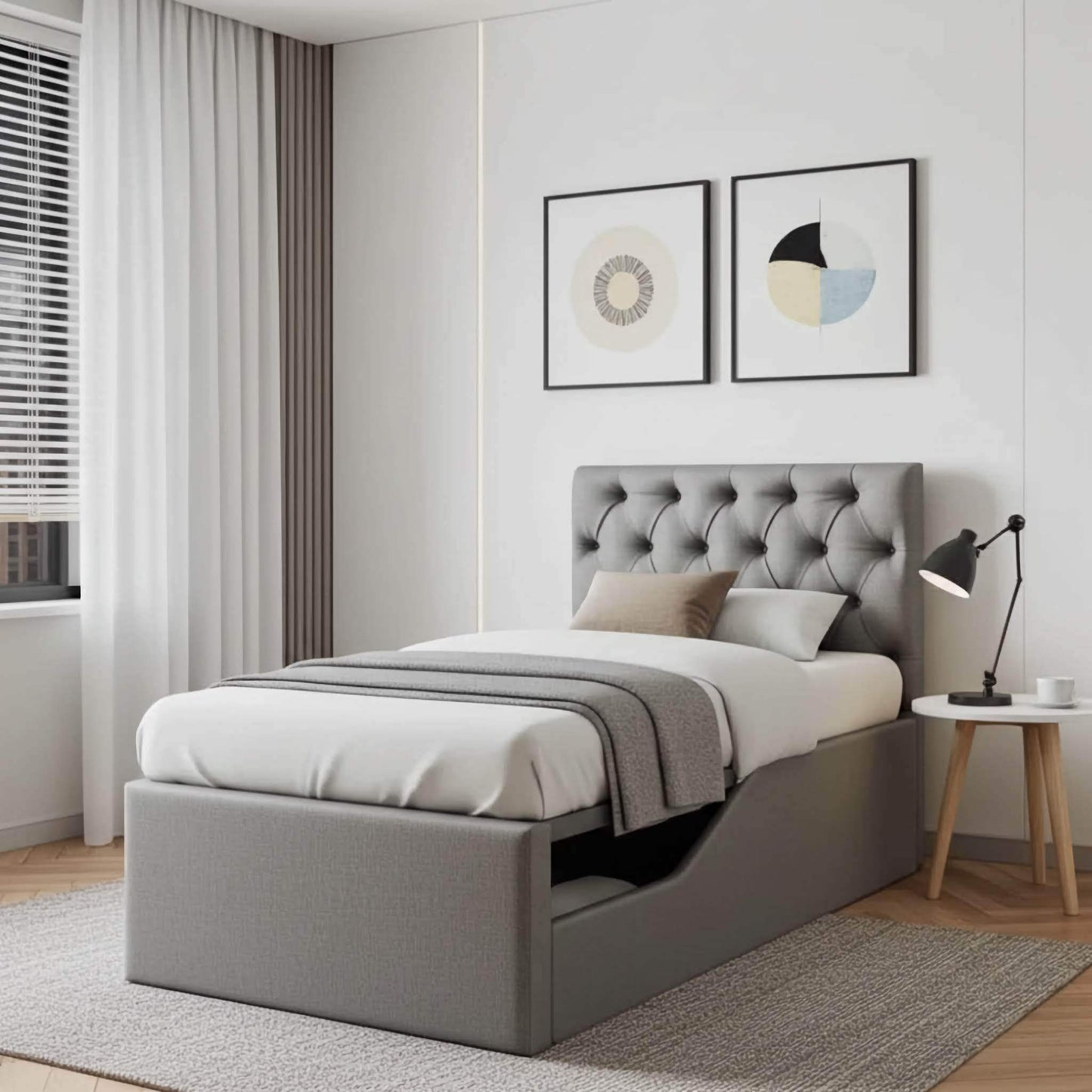 Carlos Kids Ottoman Bed With Safety Rail UK Beds Direct ltd