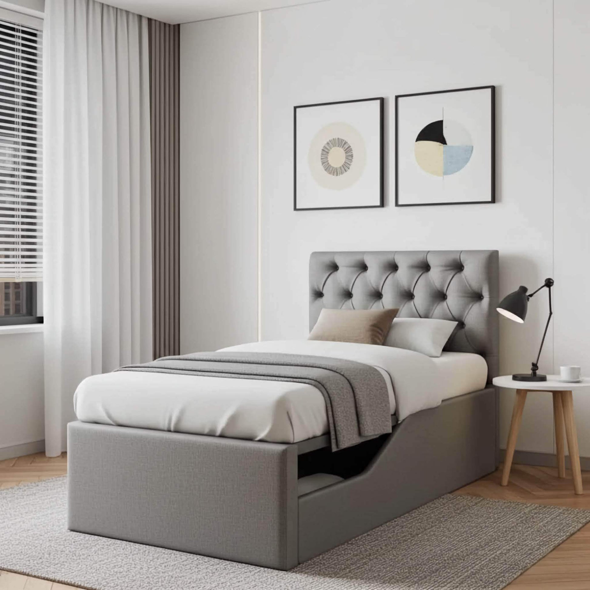 Carlos Kids Ottoman Bed With Safety Rail UK Beds Direct ltd