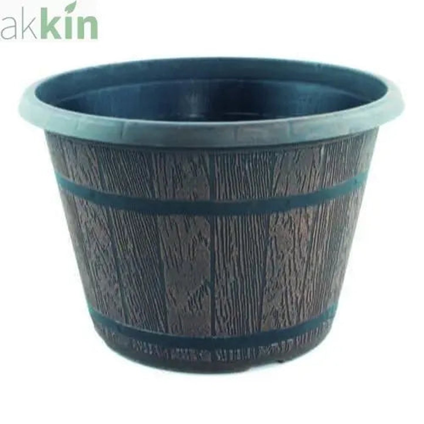 Cask Planter with Band 30cm Chestnut AK Kin Garden Supplies