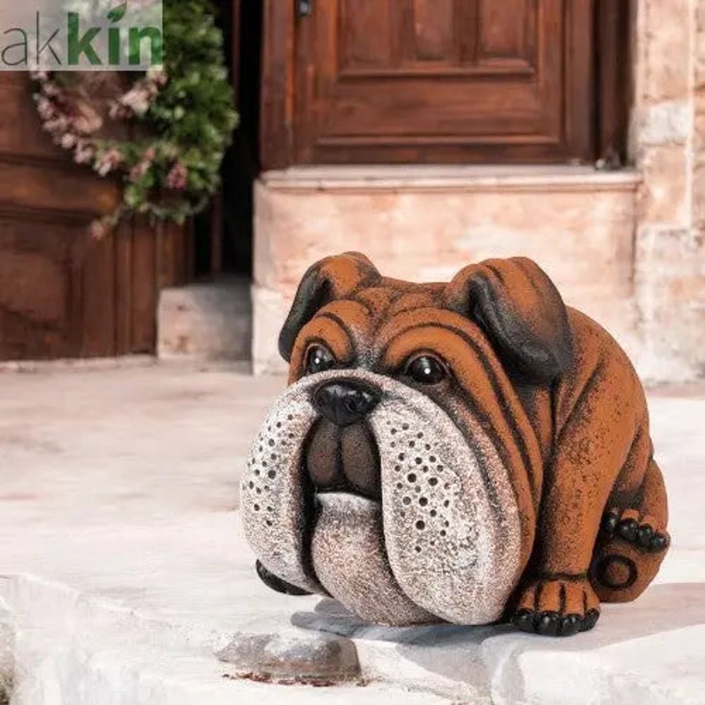 Cement Planter Bulldog 20cm AK Kin Garden Supplies