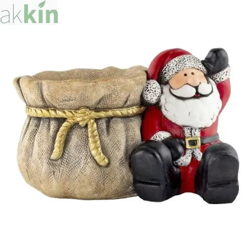 Cement Planter Father Christmas With Sack AK Kin Garden Supplies