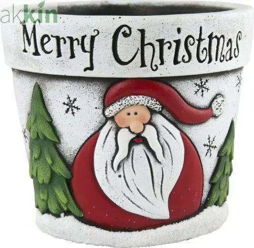 Cement Planter Merry Christmas Father Christmas 18cm AK Kin Garden Supplies