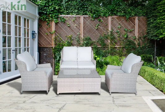 Chambery Beige Deluxe Lounge Sofa Set AK Kin Garden Supplies