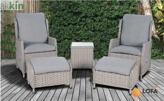 Chambery Beige Deluxe Reclining Companion Set AK Kin Garden Supplies