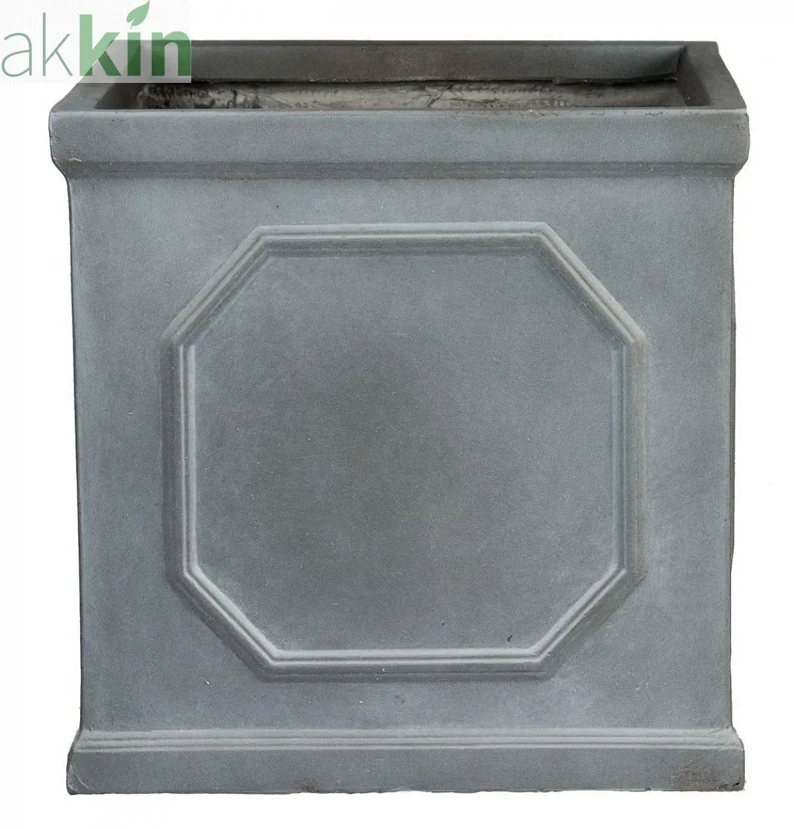 IDEALIST Lite Chelsea Flower Box Square Garden Planter, Faux Lead Light Stone Outdoor Plant Pot W22 H22 L22 cm, 11L One Click Plants