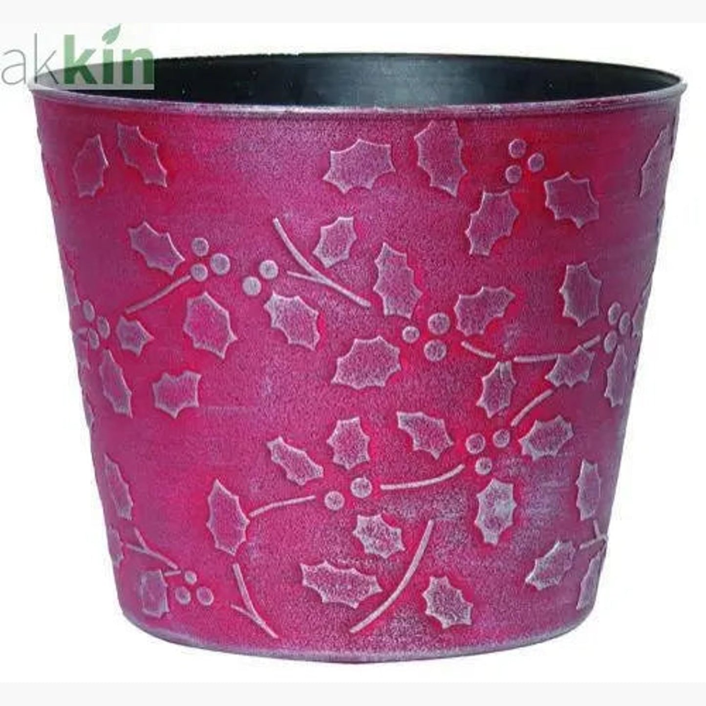 Christmas Planter Cover Holly 18cm Red AK Kin Garden Supplies
