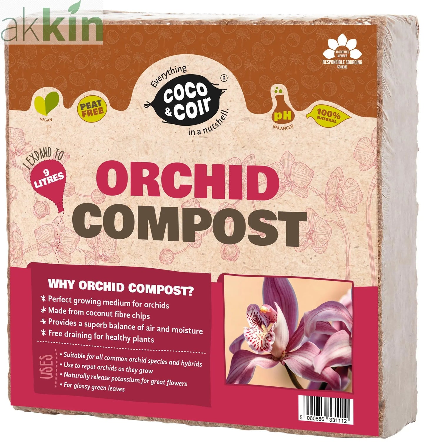 Coco & Coir Orchid Compost – 9L AK Kin Garden Supplies