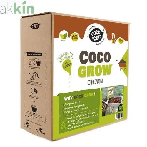 Coco and Coir Coco Grow Peat Free Coir Compost Brick 75lt AK Kin Garden Supplies