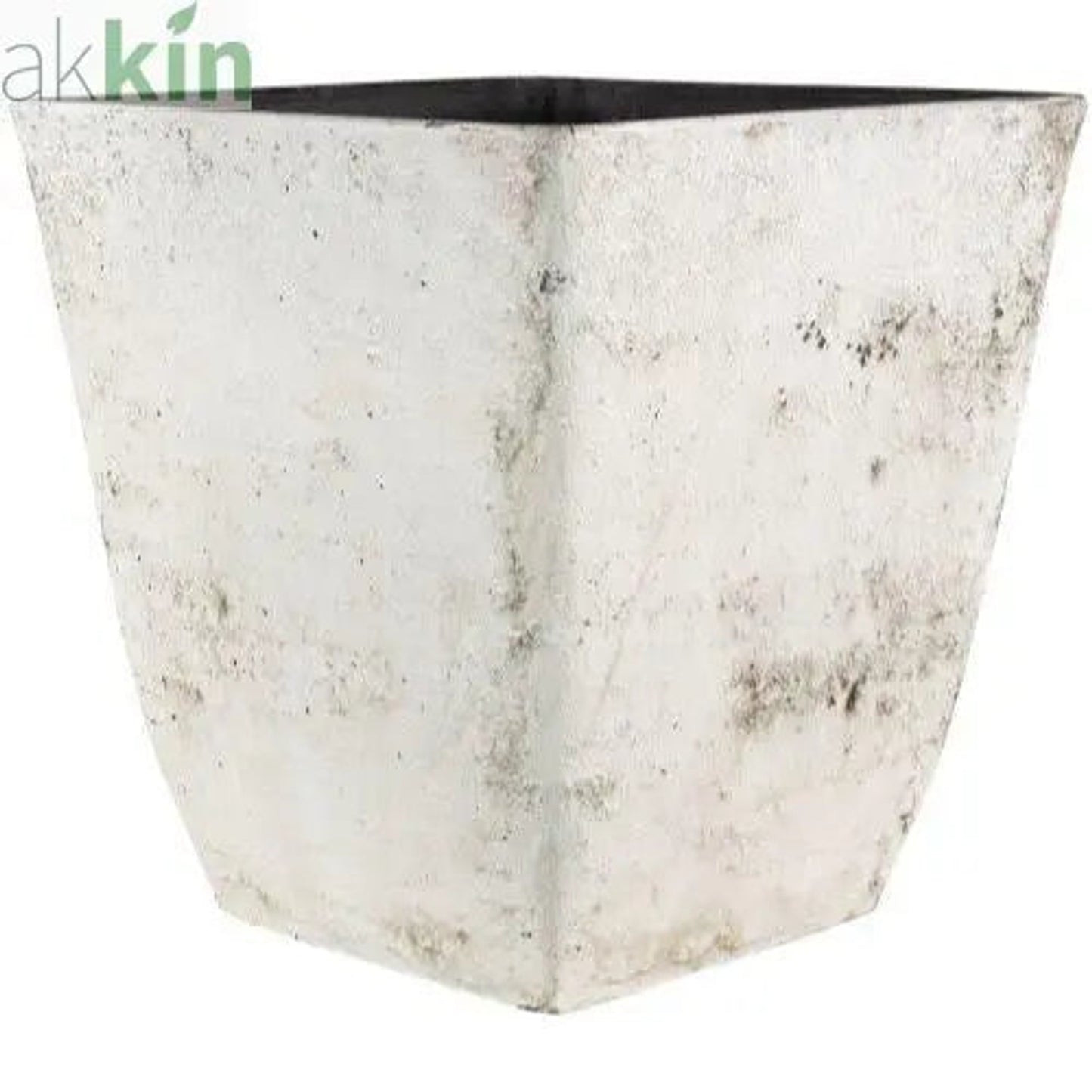 Concrete Look Planter Square 32.5cm White AK Kin Garden Supplies