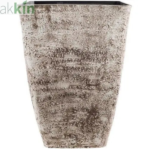 Concrete Look Planter Tall Square 34cm  Grey AK Kin Garden Supplies