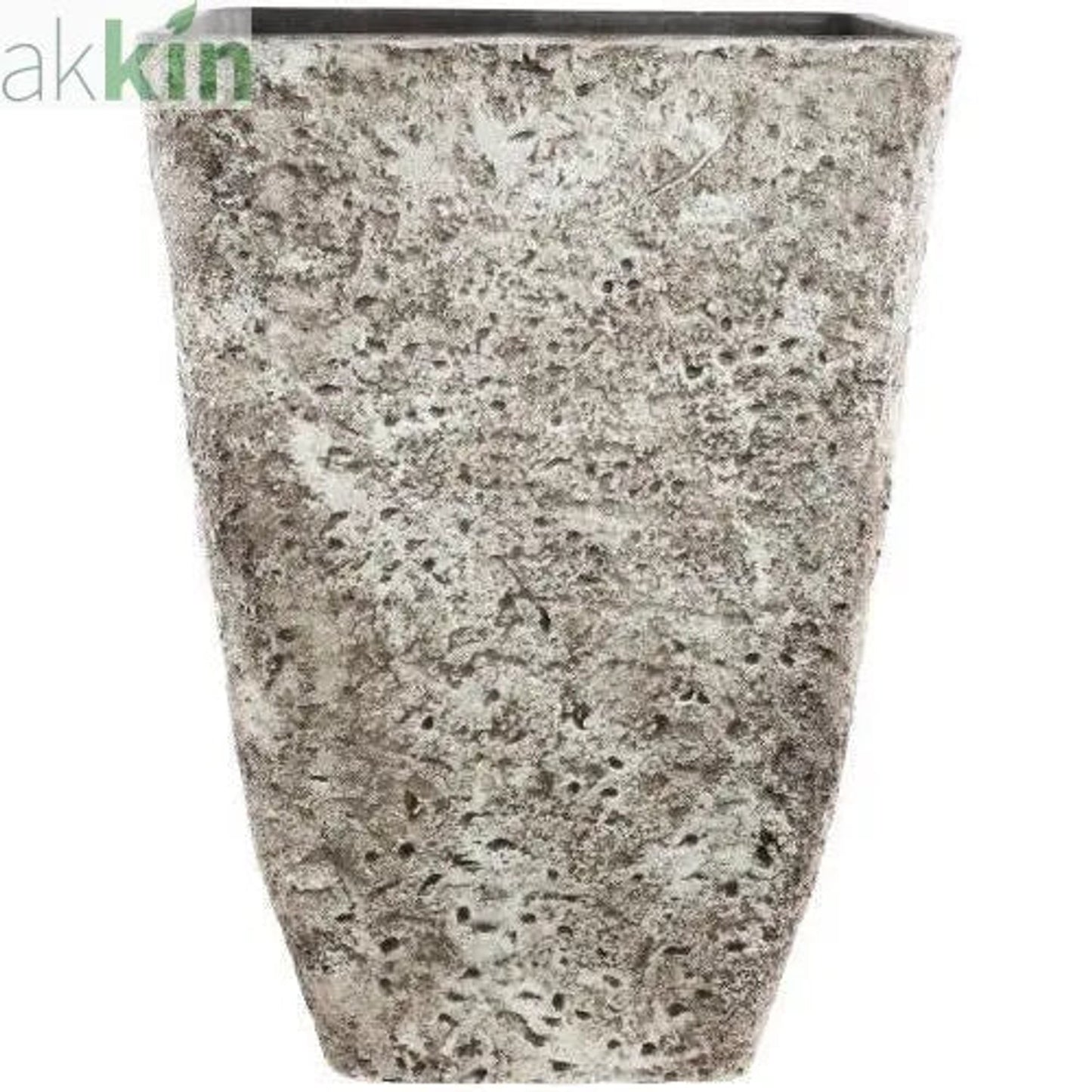 Concrete Look Planter Tall Square 42.5cm Grey AK Kin Garden Supplies