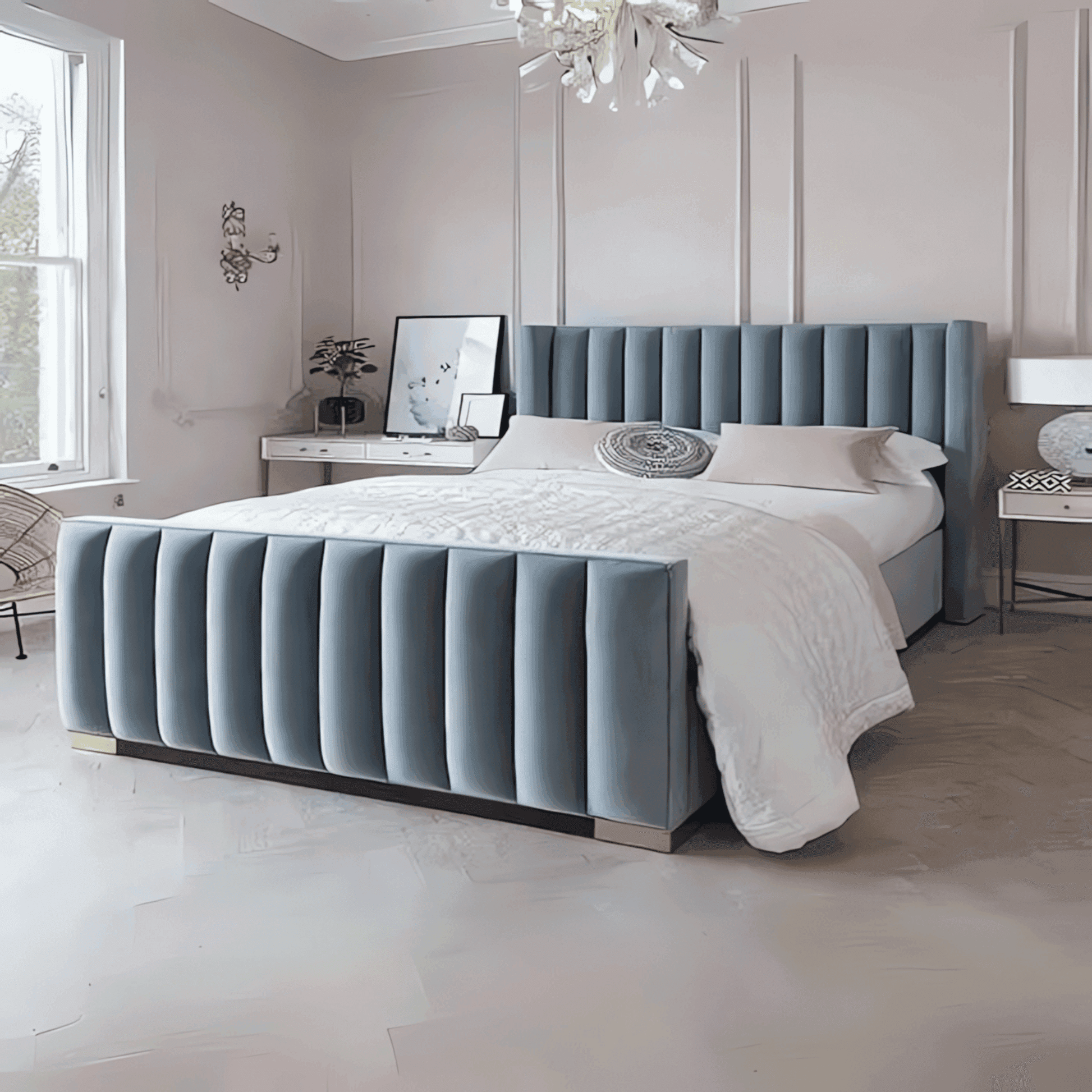 Quebec Wingback Bed Frame From UK Bespoke UK Beds Direct ltd