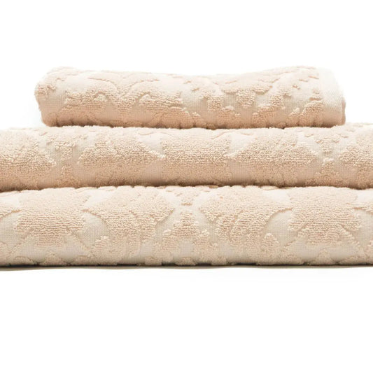 Country House Jacquard Sculpted Bath Towels Blush AK Kin Garden Supplies