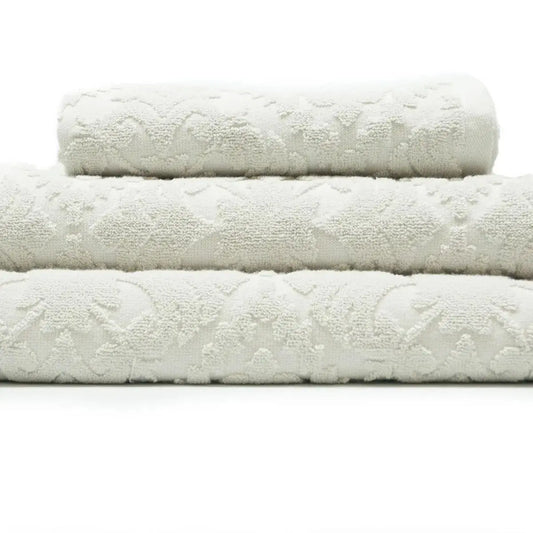 Country House Jacquard Sculpted Bath Towels Grey AK Kin Garden Supplies