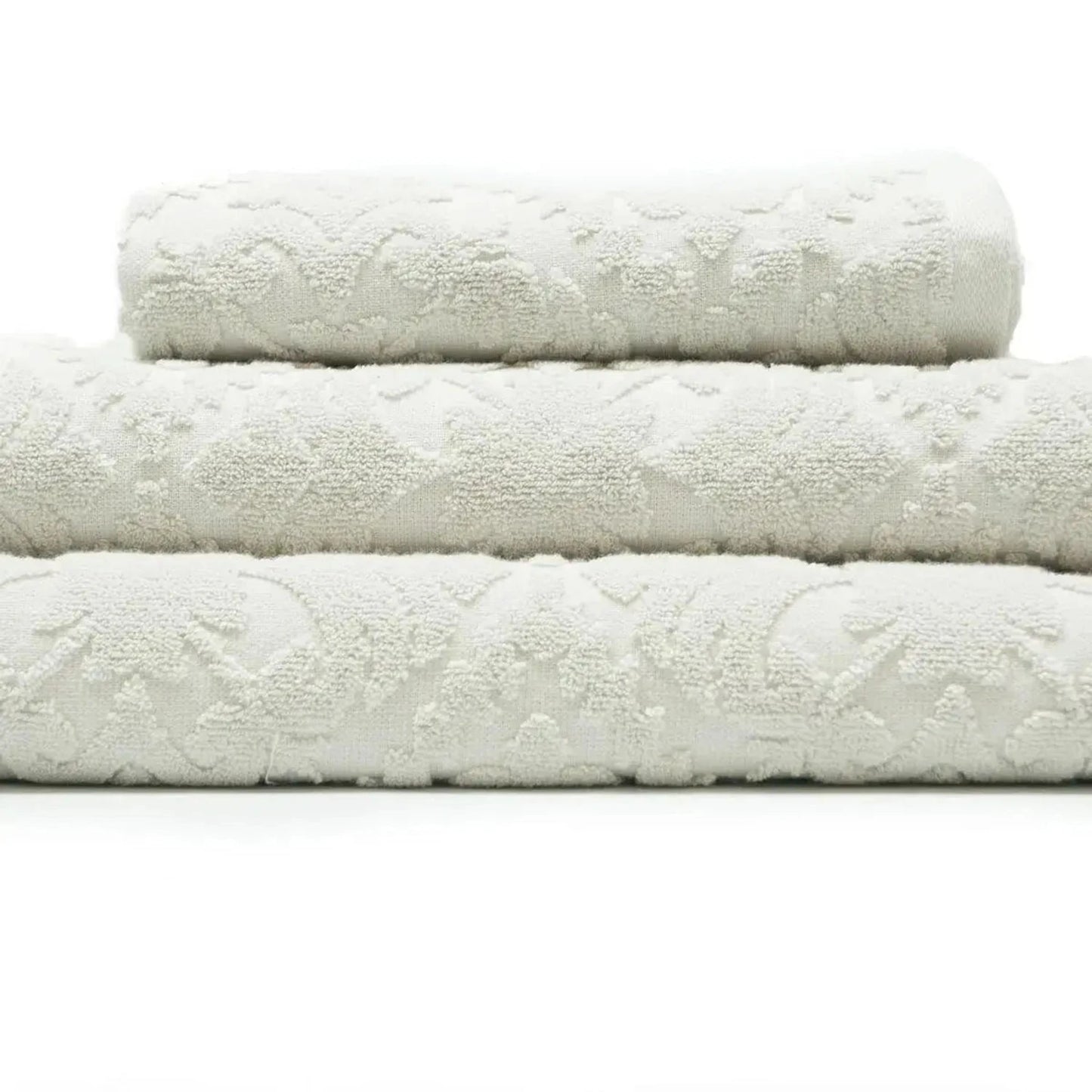 Country House Jacquard Sculpted Bath Towels Grey AK Kin Garden Supplies