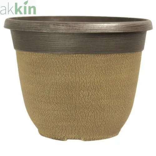 Crackle Planter 30cm  Ceramic Cream AK Kin Garden Supplies