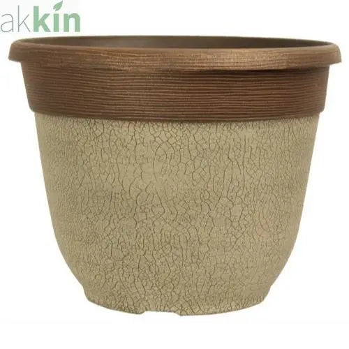 Crackle Planter 35cm  Ceramic White AK Kin Garden Supplies