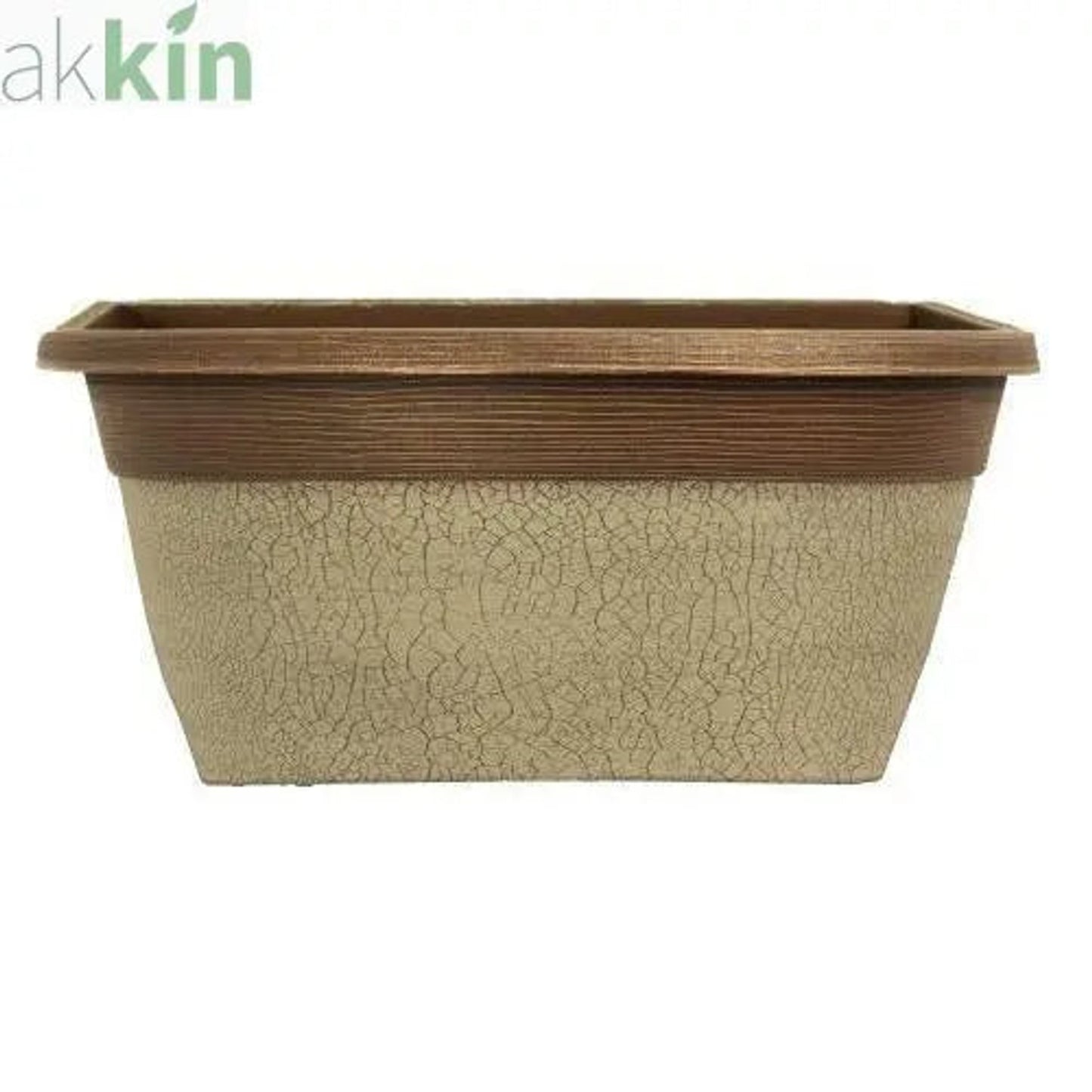 Crackle Window Box 30cm Ceramic White AK Kin Garden Supplies