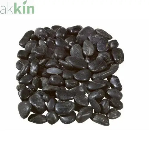 Decorative Black Polished Pebbles Stones 60 - 20mm 25kg AK Kin Garden Supplies