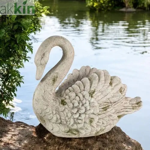 Decorative Concrete Ornament Planter Swan AK Kin Garden Supplies