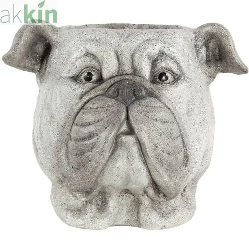 Decorative Concrete Planter Dog Head 33cm AK Kin Garden Supplies