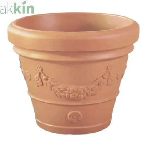 Decorative Idra Planter Grape Design 80lt - Whitewashed Terracotta Finish AK Kin Garden Supplies