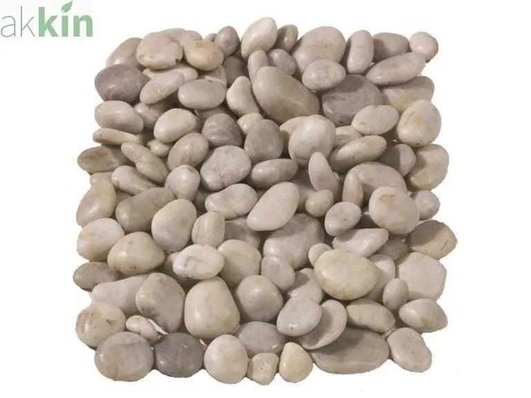 Decorative White Polished Pebbles 60-20mm 20kg AK Kin Garden Supplies