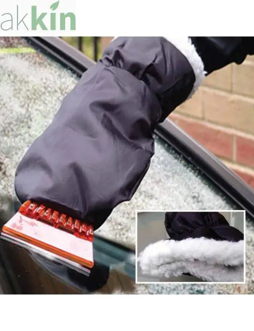 Deluxe Ice Scraper with Fleece Lined Glove - AK Kin Garden Supplies