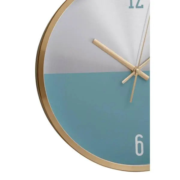 Elko Silver Gold and Blue Finish Wall Clock 30cm AK Kin Garden Supplies