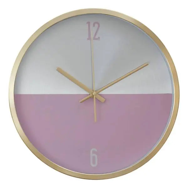Elko Silver Gold and Pink Finish Wall Clock 30cm AK Kin Garden Supplies
