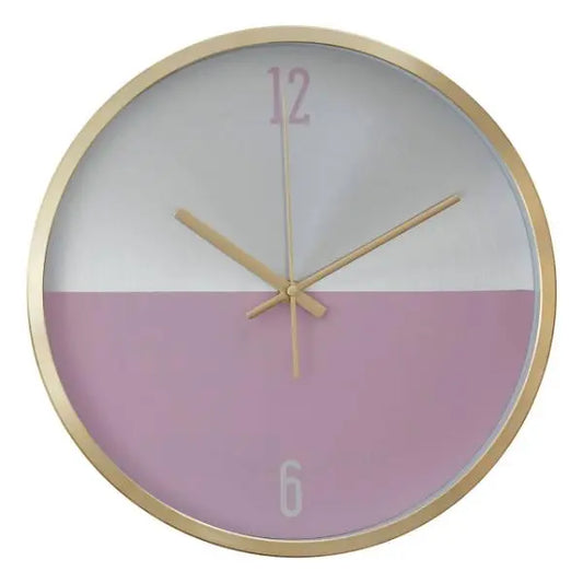 Elko Silver Gold and Pink Finish Wall Clock 30cm AK Kin Garden Supplies