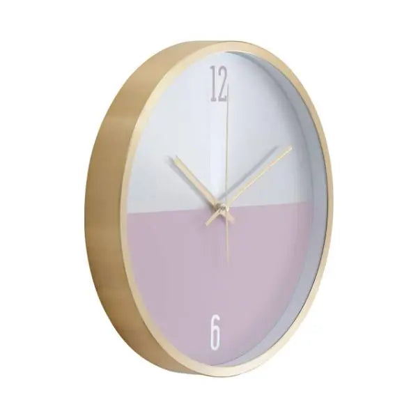Elko Silver Gold and Pink Finish Wall Clock 30cm AK Kin Garden Supplies