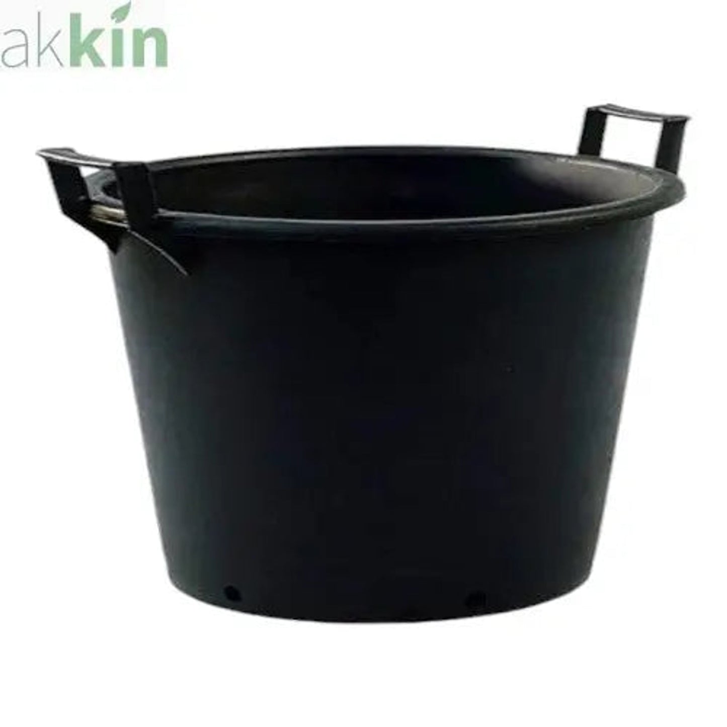 Extra Large Heavy Duty Black Plastic Container Plant Pots with Handles 160lt AK Kin Garden Supplies