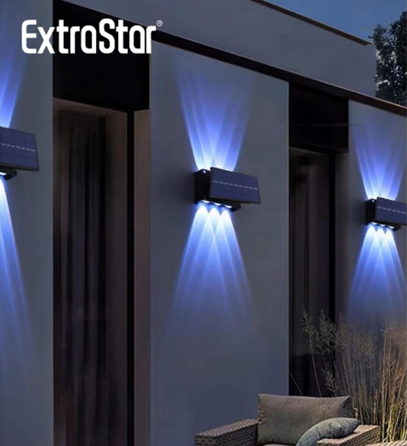 Extrastar LED Solar 4 Way Wall Lamp AK Kin Garden Supplies