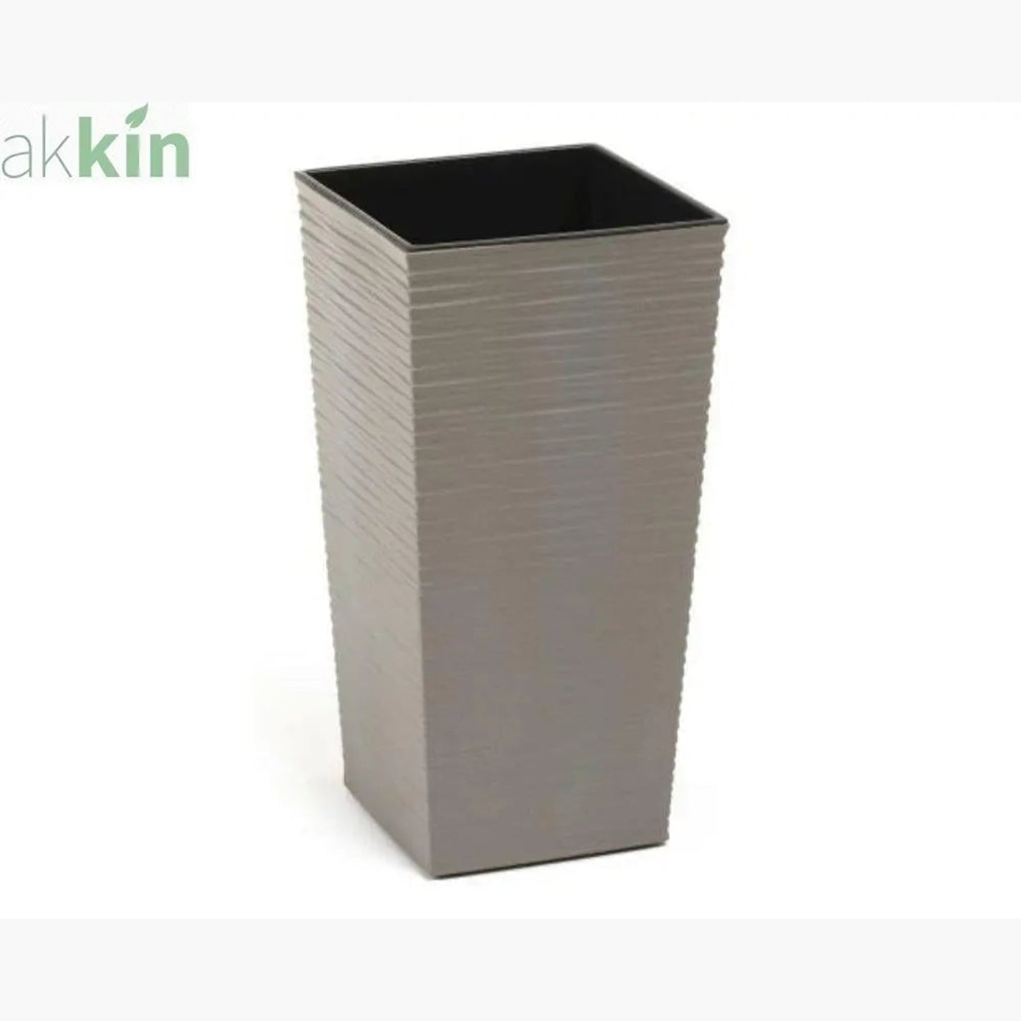 Finesse ECO Chisel Decorative Planter Tall Square 19cm - Grey AK Kin Garden Supplies