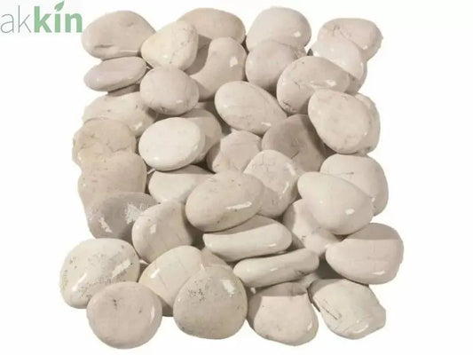 Flat White Cobbles 70-50mm 25kg Bag AK Kin Garden Supplies