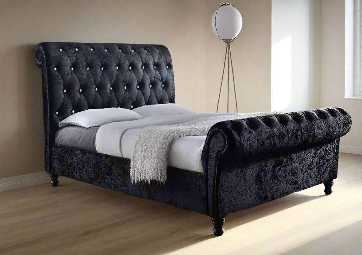 The Sleigh Bed Frame: UK Chesterfield Bed Frames UK Beds Direct ltd