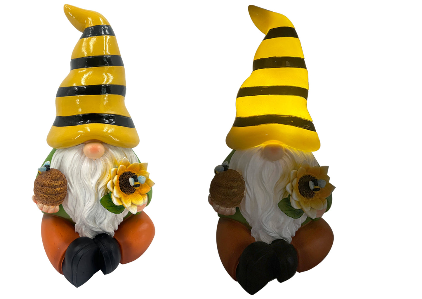 Garden Solar Gnome with Light Up Bee Hat House, Home & Garden
