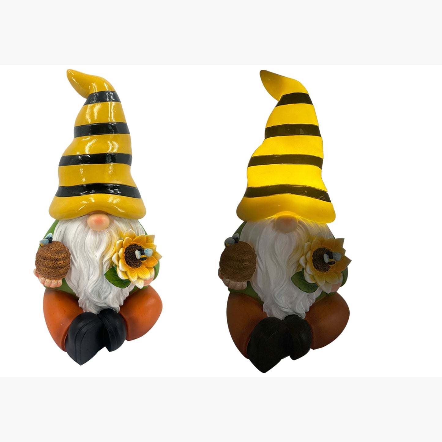 Garden Solar Gnome with Light Up Bee Hat House, Home & Garden