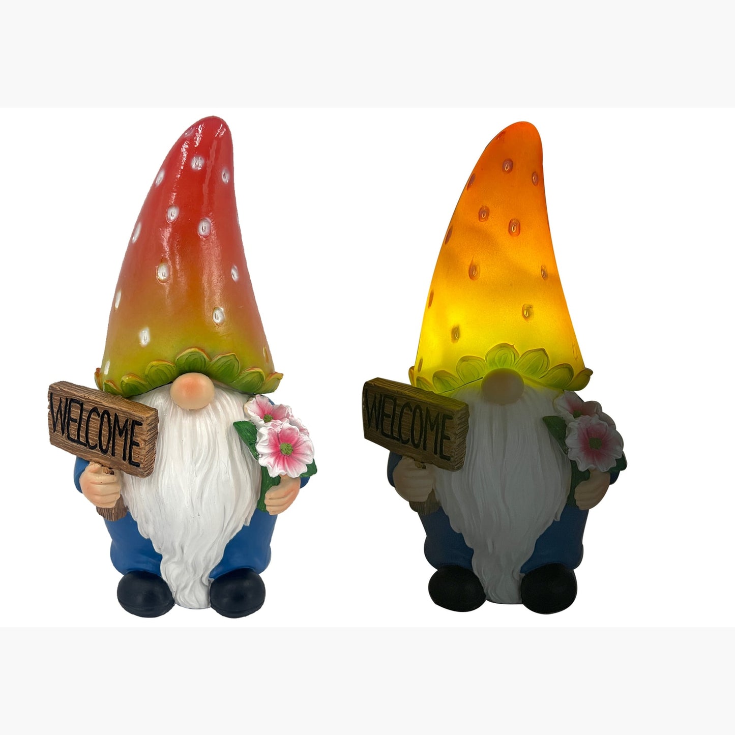 Garden Solar Gnome with Light Up Toadstool Hat House, Home & Garden