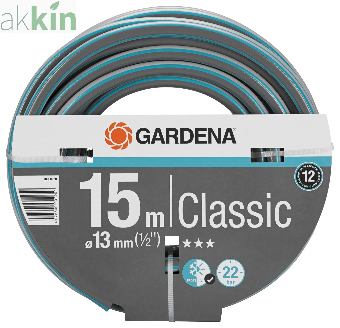 Gardena Classic Garden Hose Pipe 13mm (1/2') 15m - AK Kin Garden Supplies