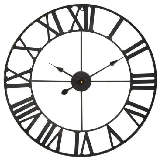 Genova Black Metal Wall Clock 60cm AK Kin Garden Supplies