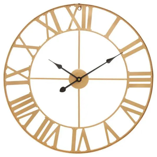 Genova Large Gold Metal Wall Clock 60cm AK Kin Garden Supplies